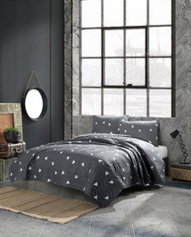 L'essentiel linge de maison Üçgen Gris y Blanco